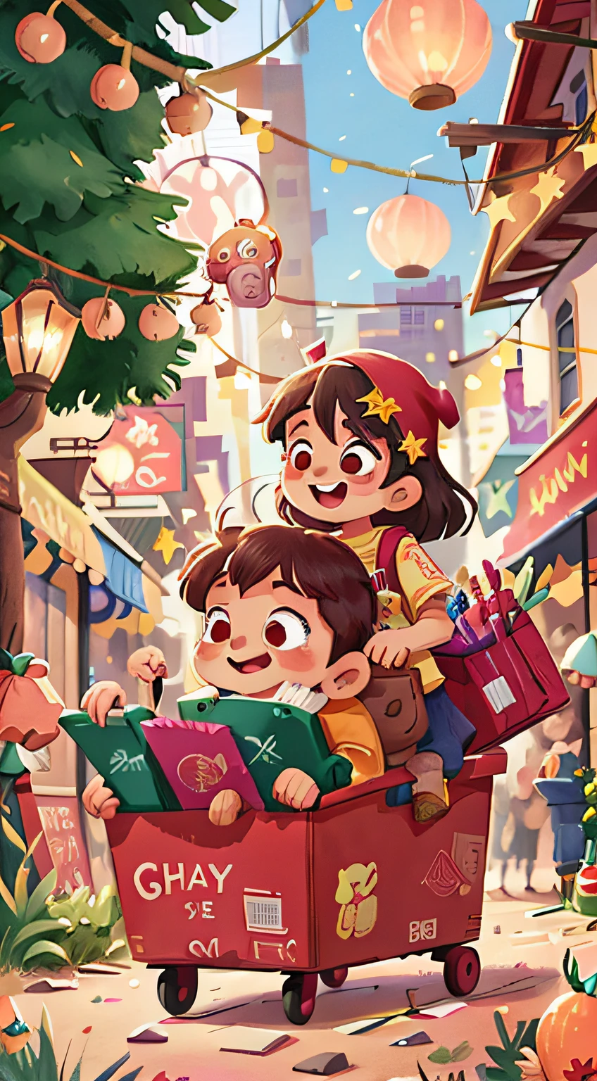 City Sky Festive Atmosphere Double 11 E-commerce Happy