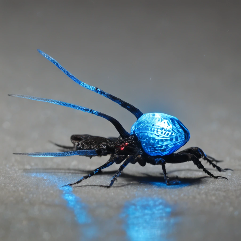 klein, Hirngespinst, Wunderbare Biolumineszenz-Fadenkreaturen, dunkler Hintergrund, sichtbares Lichtspektrum, Shih Chieh Huang, 大眼睛