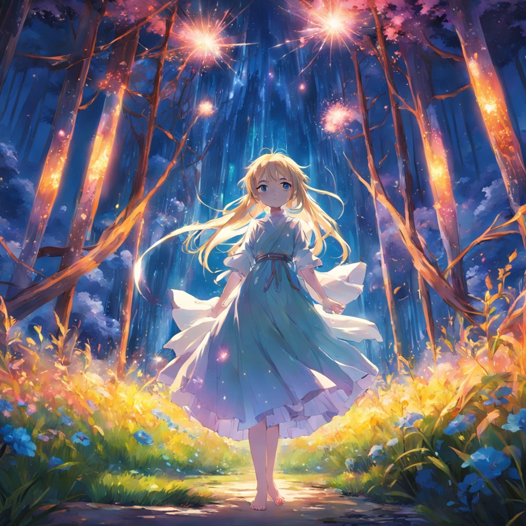 The light spirit dances and changes in the light of spring