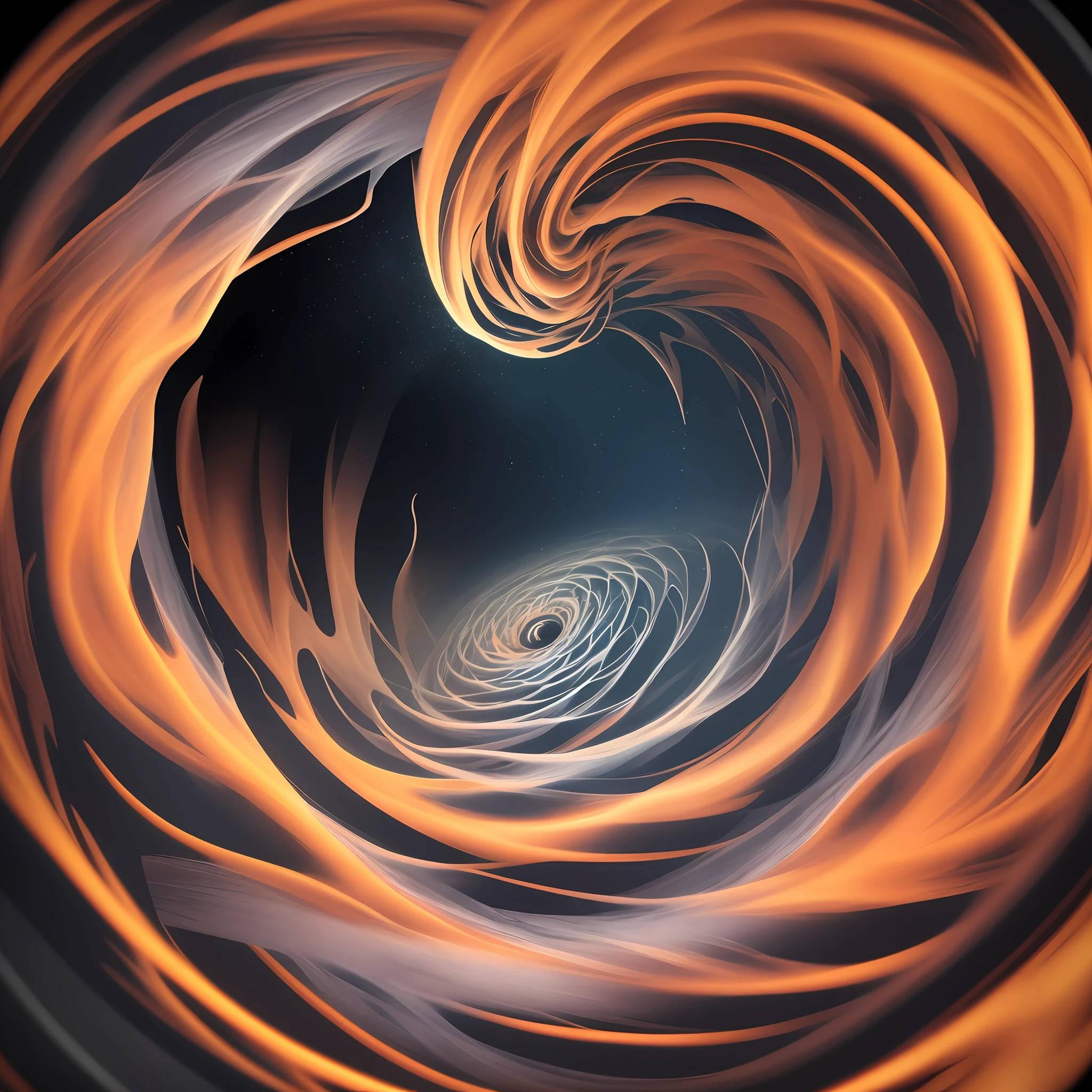 Closeup of a vortex swirl appearing out of nowhere, enveloping the device and everyone nearby. "Don't be alarmed" by Luchresi, (3d render), trending on cgsociety