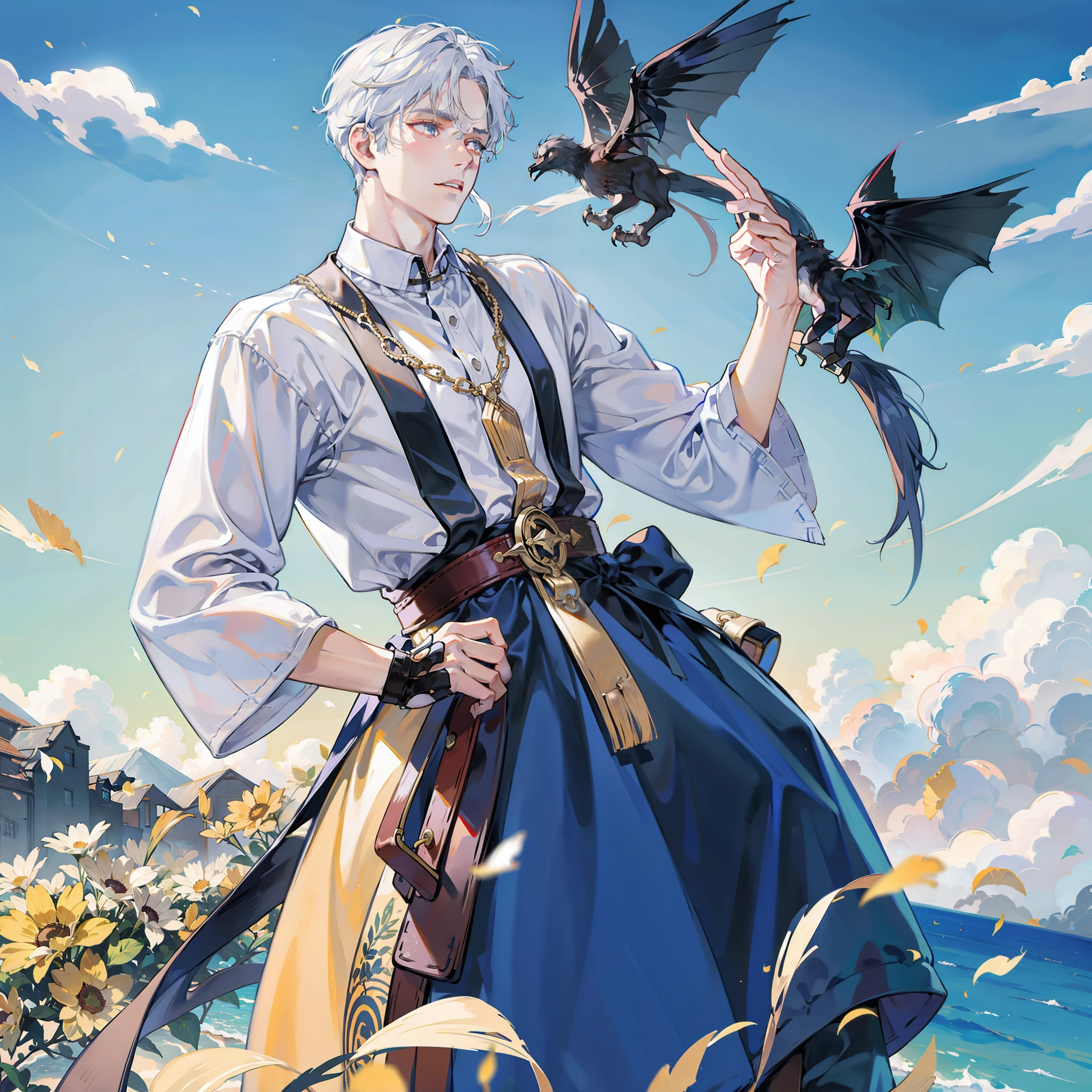 A old man、white hair