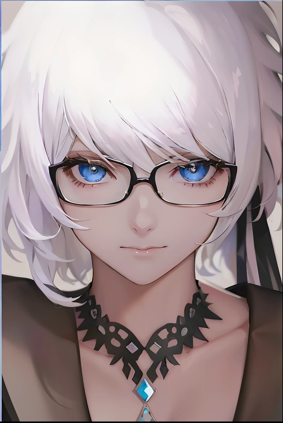 Anime girl with white hair and blue-eyed glasses, 2b NIER automata, white haired Cangcang, 2b, 2 b, Perfect white haired girl, Girl with white hair, white haired lady, White-haired, Stunning anime face, Beuatiful anime, from girls frontline, animemanga girl, white-haired god, Girl with short white hair