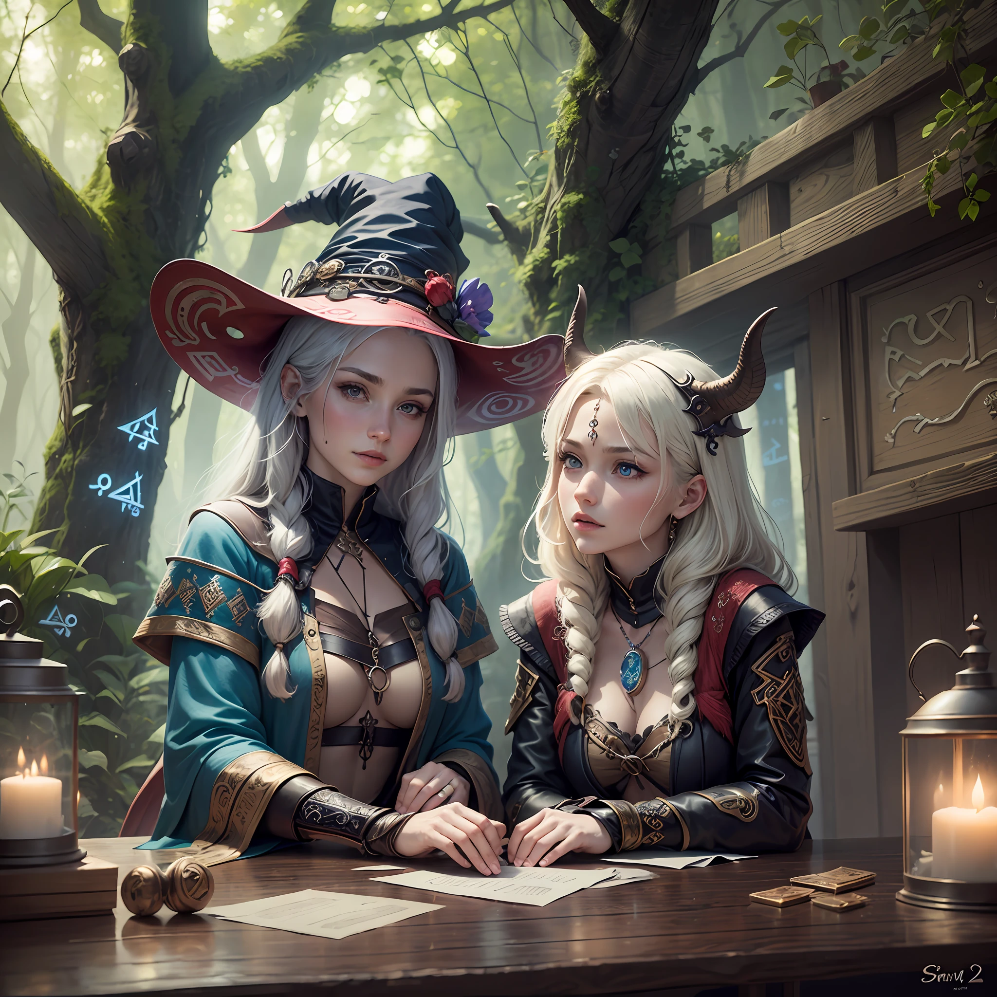 magic oak, runes, young beautiful witch, viking --auto --s2