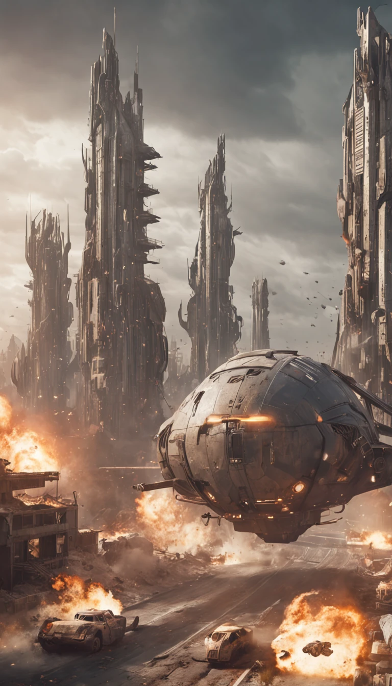 Futuristic wasteland style city,Future wars are wasted,flame of war,karo