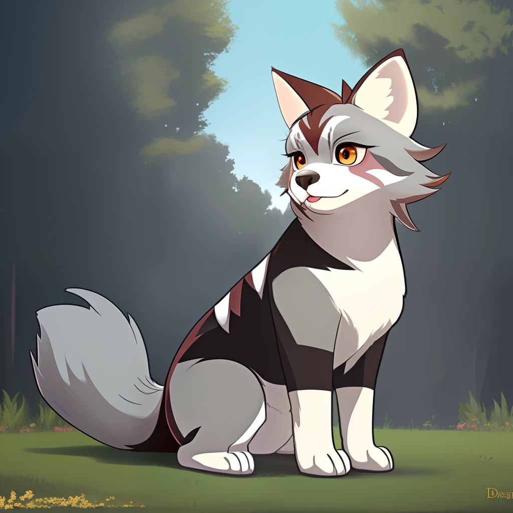 Feral wolf,minecraft wolf character,furry art,wolf is four legged, visible knot,white wolf, red collar, red eyes, angry,balls, sheath,solo, explicit art, hyilpi details, (Art by hyilpi, hyilpi style)