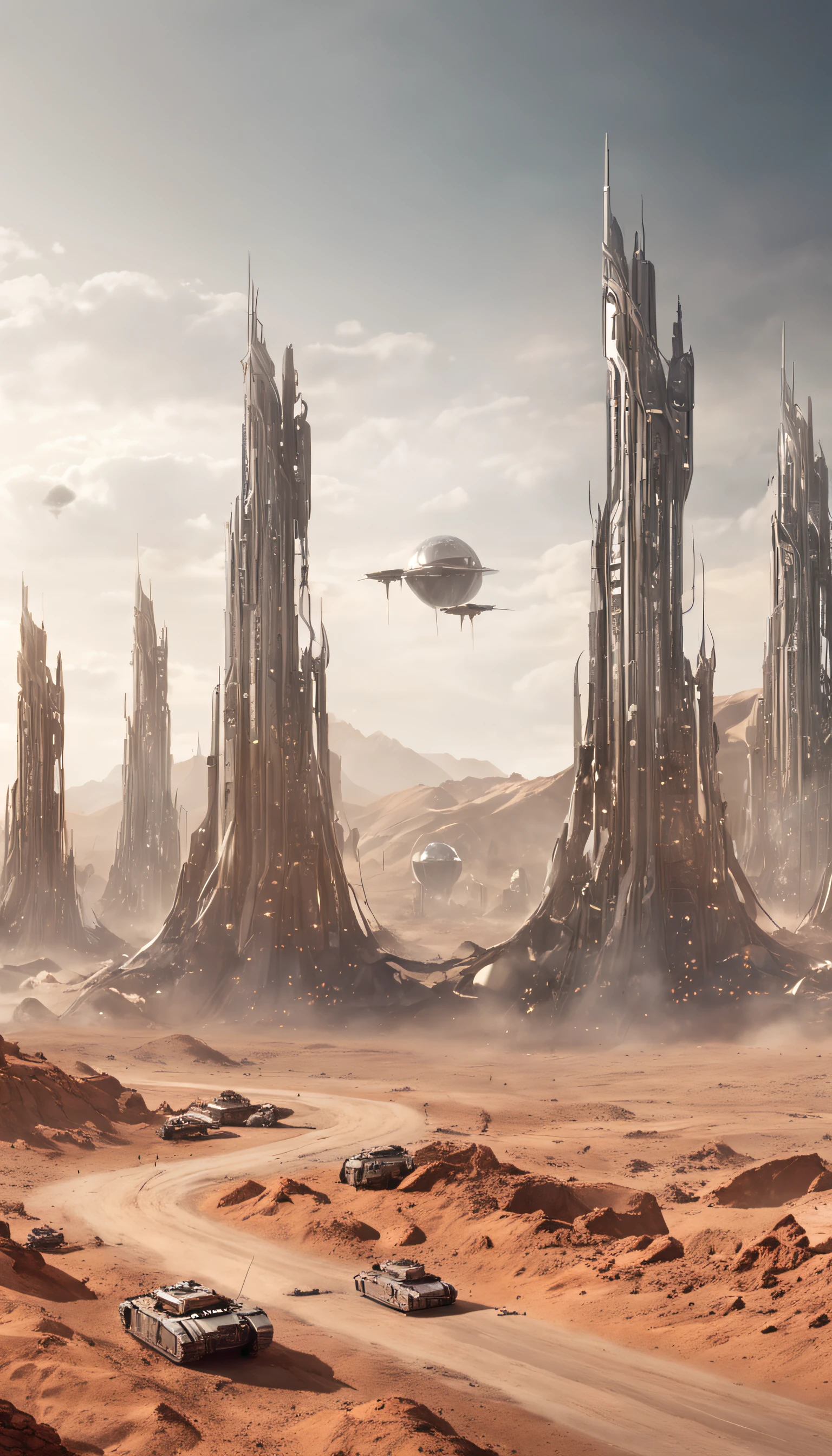 Futuristic sci-fi wasteland style city,Future wars are wasted,flame of war,karo,Wasteland,sci-fy