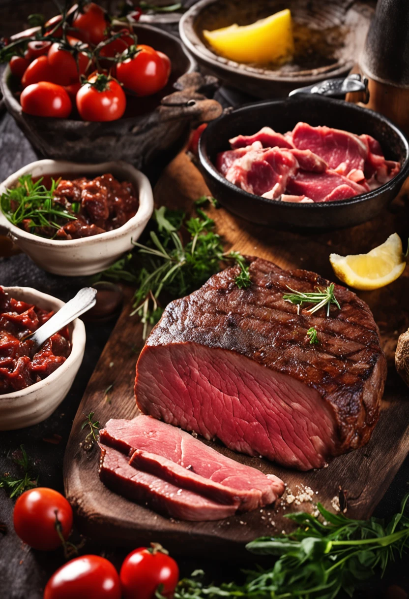 um close up de um bife em um prato sobre uma mesa, uma foto de Wesley Burt, Pixabay, sōsaku hanga, Steak, carne de vaca, comer carne, carne suculenta, carne, bifes, musculoso, carne suada, ground red meat, Carne, carne com veios, textura da carne, carnivore, 21 anos, Desbastado