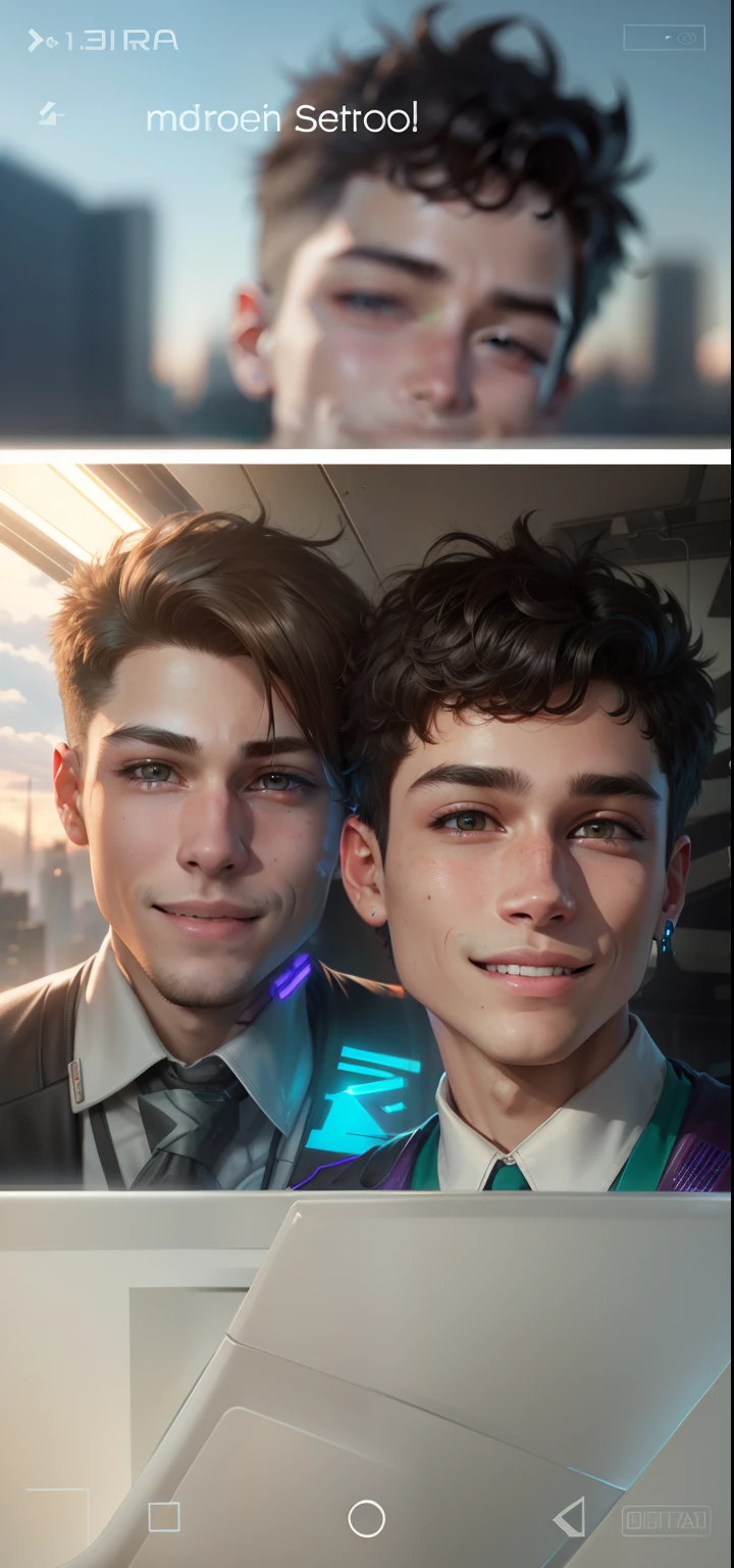 "smooth-faced, clear photo of a cyberpunk-realistic boy with a cute-realistic smile"