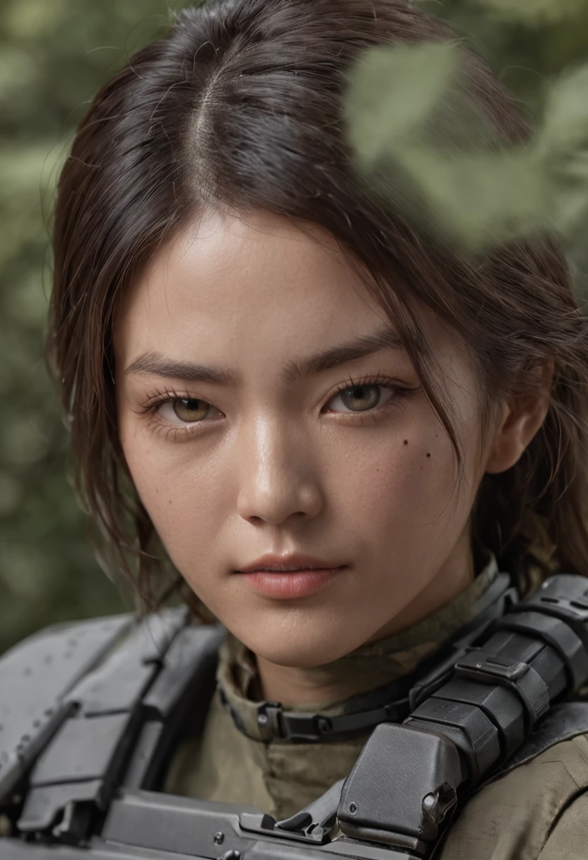 (Masterpiece:1.5, Best quality:1.5), Realistic, (Ultra photo realsisim:1.5), (photograph realistic:1.5), (Real picture, Intricate details), view the viewer, (8K wallpaper:1.5) (From the soles of the feet to the head:1.15), (Detailed face:1.5), (Detailed eyes:1.5), (clear photo),Highly detailed, Ultra-detailed, 超高分辨率,Asian people,A cyber high-tech running soldier armed with an M416 rifle, Behind the soldier《call of duty》Poster text, Warzone style