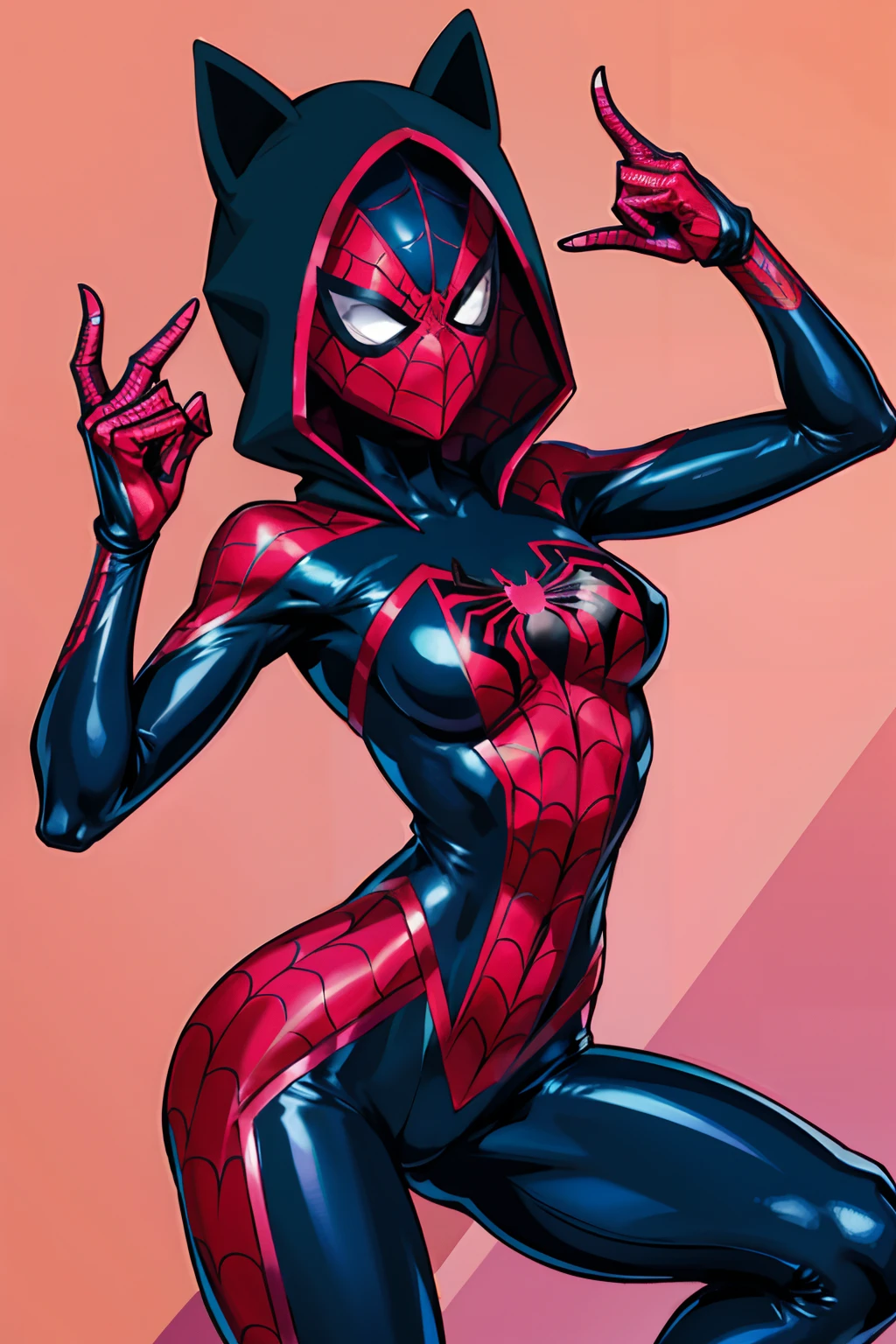 Spider woman black and pink outfit, Spider man clothes and mask