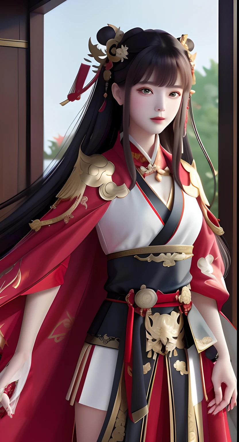 Arafard image of a woman in a red and black dress, Palace ， A girl in Hanfu, a beautiful fantasy empress, ((a beautiful fantasy empress)), Wearing ancient Chinese clothes, Hanfu, Beautiful character painting, Guviz-style artwork, Princesa chinesa antiga, anime highly detailed, Chinese costume, White Hanfu, Japanese goddess