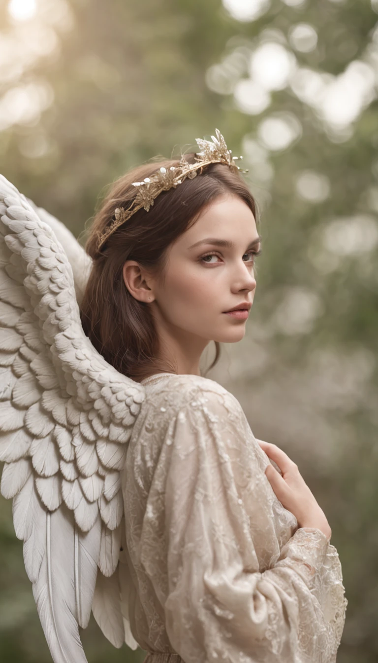 lifelike image of angel with wings, homem