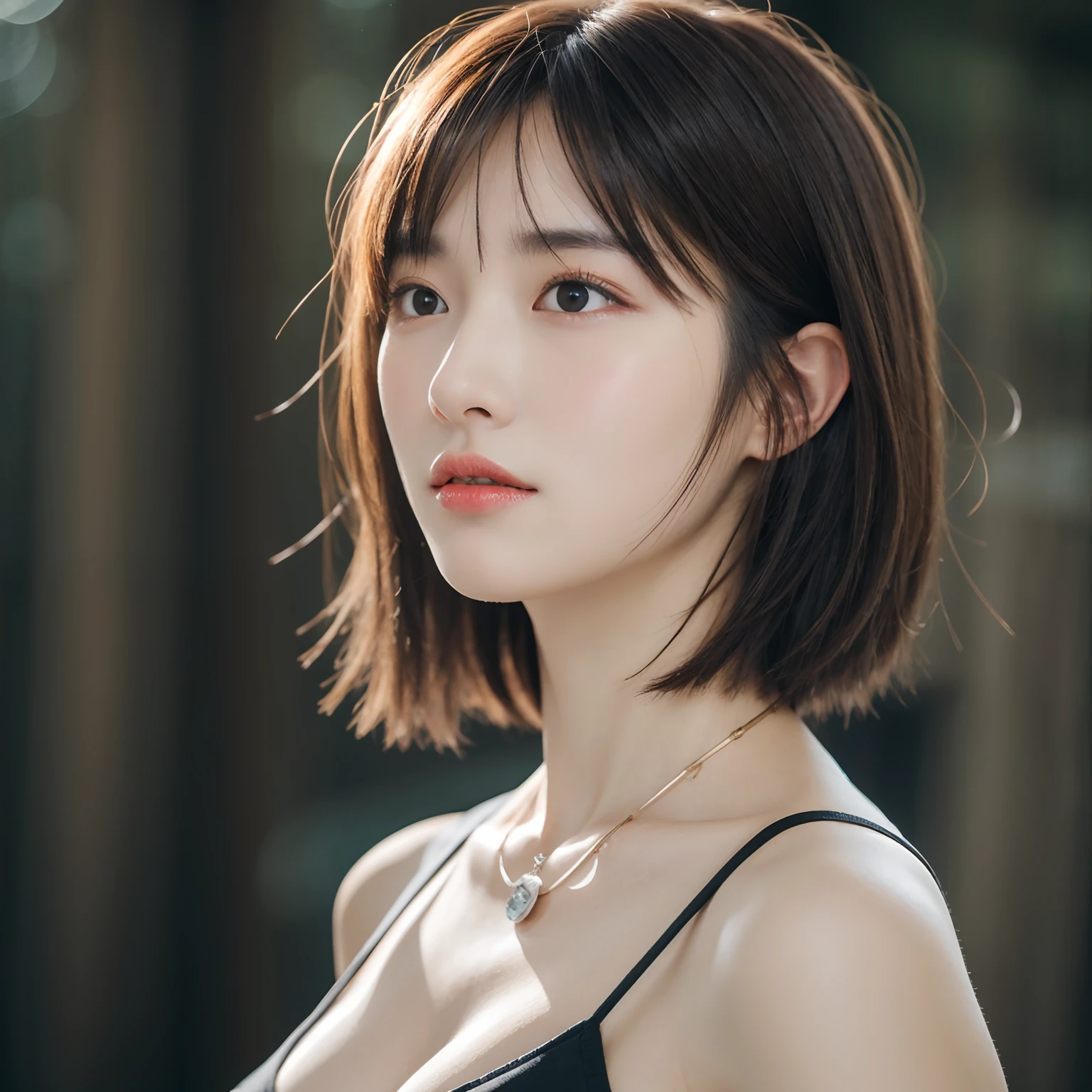 ((layered haircuts、Colossal tits:1.2)),(photographrealistic:1.4), (Ultra photo realsisim:1.4), (Realistic:1.3), (Smoother lighting:1.05), (increase cinematic lighting quality:0.9), 32K, 1girl in,18yr old, Realistic lighting, full body shot shot,back lit lighting, light in face, Ray traching, (brightlight:1.2), (enchanced quality:1.4), (Top quality real texture skins:1.4), finely quality eyes, finerly detailed face, (Exhaustion、Drowsiness and happiness:0),a necklace, (Increased Body Line Mood:1.1), (increase in beauty of skin texture:1.1),Colossal tits,