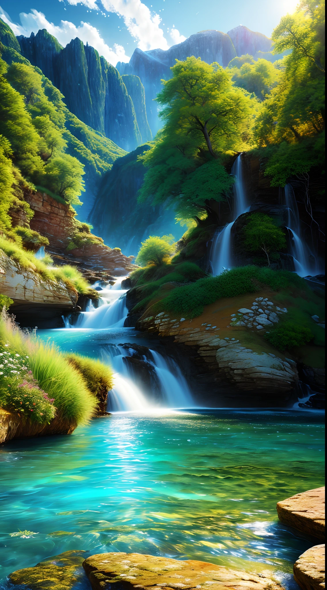 landscape, water (extremely detailed CG unity 8k wallpaper), the most beautiful artwork in the world, professional majestic oil painting, intricate, high detail, sharp focus, dramatic, photorealistic painting