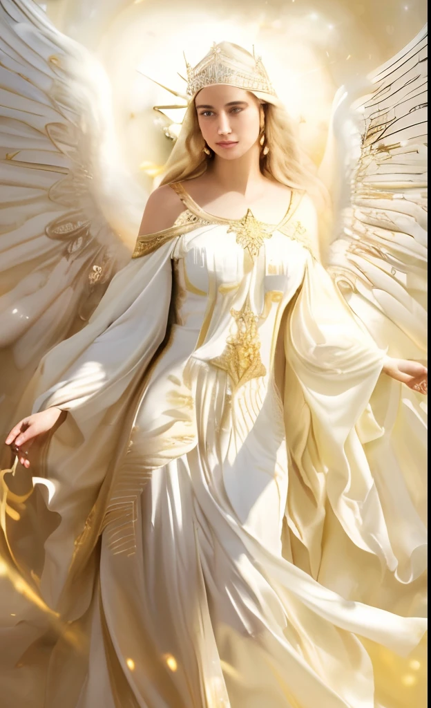 (((Saint Virgin Mary. 19 years old))) ((( Con una cara seria y piadosa. Con una mirada dulce y tierna))) (obra maestra, calidad superior, mejor calidad, arte oficial, beautiful and aesthetic: 1.2), (1girl), extremadamente detallado, (Arte fractal: 1.3), colorido, highest detailed, Cara perfecta, parte superior del cuerpo, HDR, (orando: 1.3), (golden lines of white coat: 1.2), galaxia, (rayas de luz), eye-catching visuals, (dynamic stripes, senderos luminosos: 1.2), colores vibrantes,