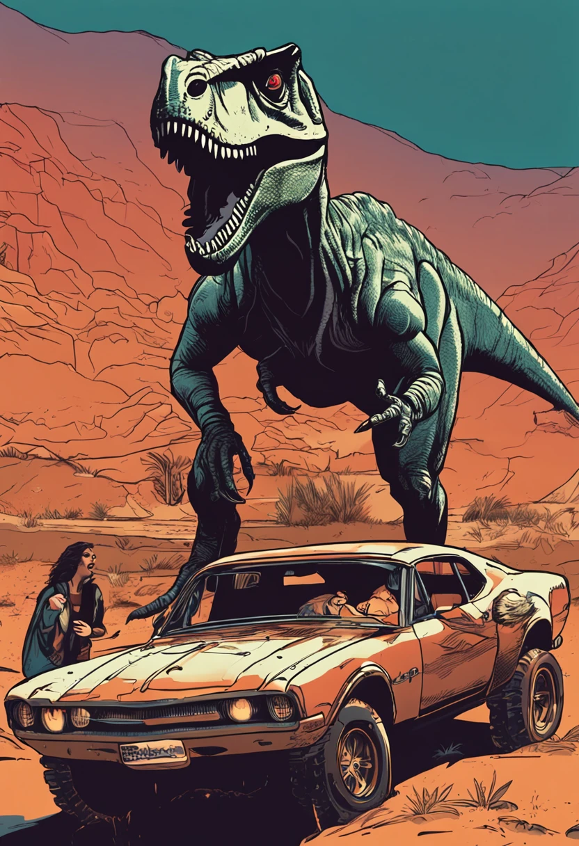 Dinossauros carregam lobos