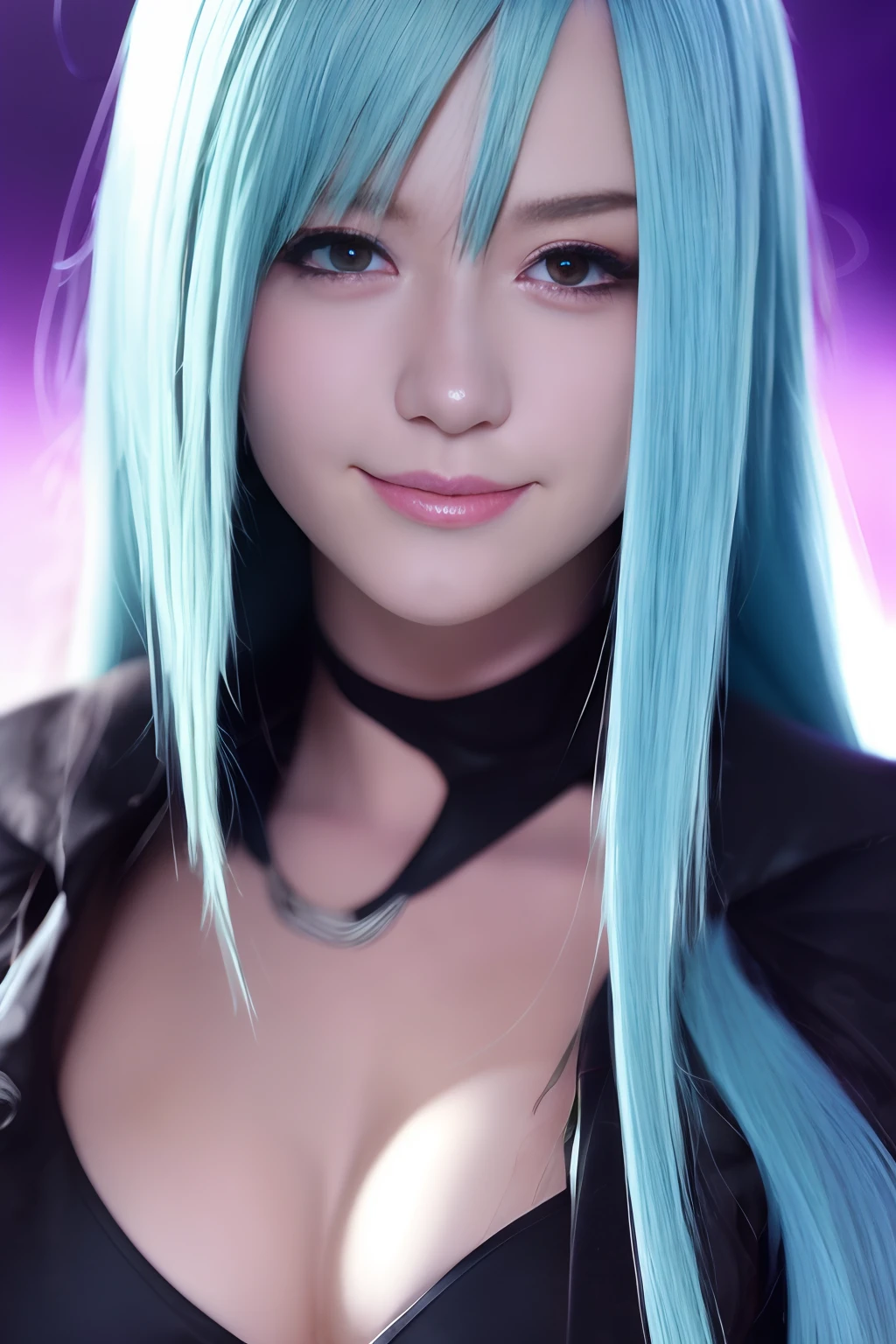 (master piece) brynhildr lancer fgo,young,happy,affectionately gaze, pretty round face,tall,very skinny,slender,light blue hair, detailed hair