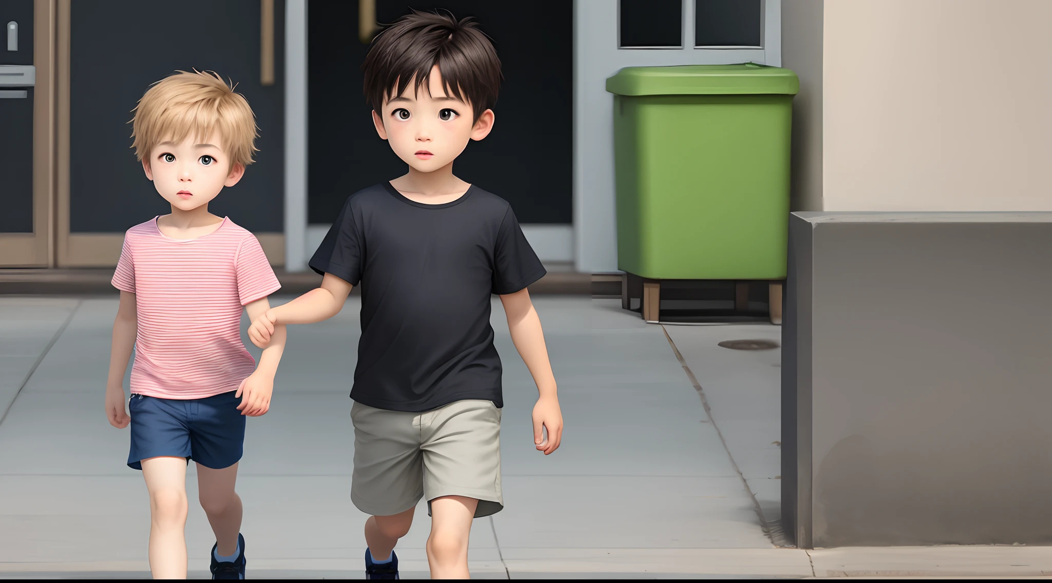 Cute  full body, 3d rendering, 8K, handsome, sunlight, shadow. Wear cute children's clothes, realistic, realistic,