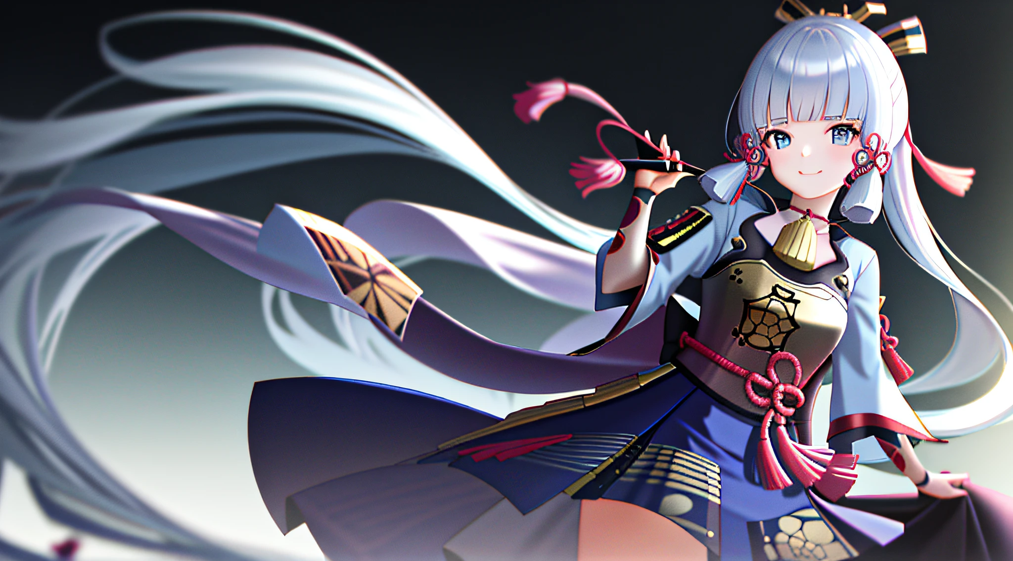 masterpiece, highres, best quality, 1girl solo, kamisato_ayaka, smile, kimono