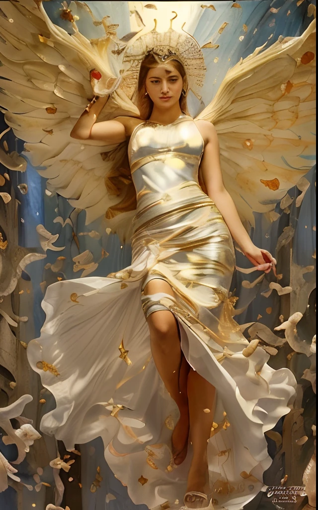 (((Saint Virgin Mary. 19 years old))) ((( Con una cara seria y piadosa. Con una mirada dulce y tierna))) (obra maestra, calidad superior, mejor calidad, arte oficial, beautiful and aesthetic: 1.2), (1girl), extremadamente detallado, (Arte fractal: 1.3), colorido, highest detailed, Cara perfecta, parte superior del cuerpo, HDR, (orando: 1.3), (golden lines of white coat: 1.2), galaxia, (rayas de luz), eye-catching visuals, (dynamic stripes, senderos luminosos: 1.2), colores vibrantes,
