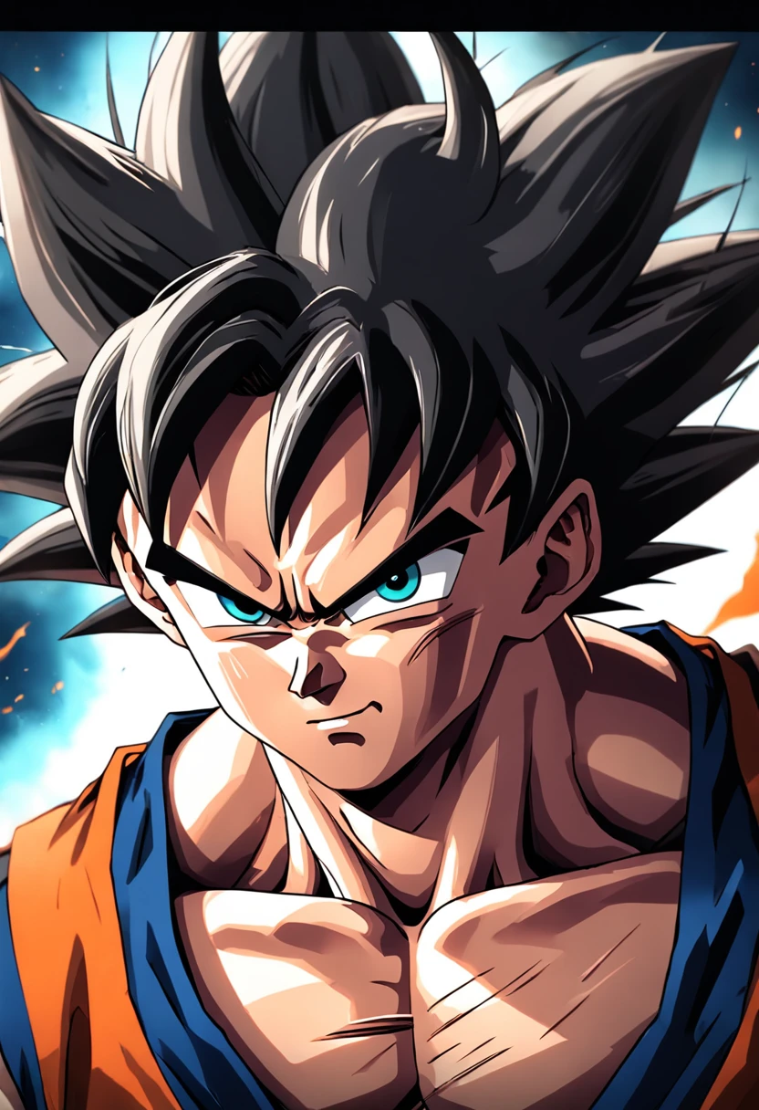 Dragon Ball Goku,Great ape,head portrait,Close-up,of a real,Facial features are carefully depicted,Realistic skin texture,Dark style,depth of fields,high light,Real light,Ray traching,oc rendered,Hyper-realistic,best qualtiy,8K,Works of masters,super-fine,Detailed pubic hair,Correct anatomy,sharp focus on eyes,Bokeh,Facial features are carefully depicted
