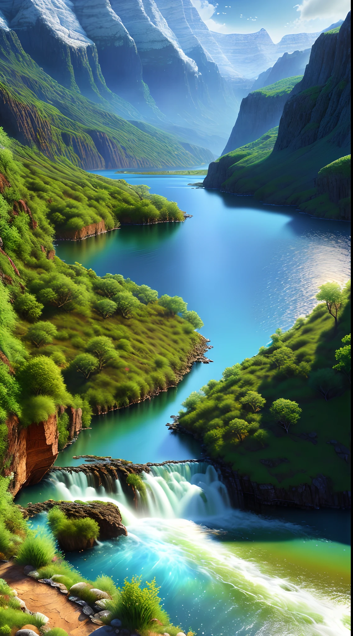 landscape, water (extremely detailed CG unity 8k wallpaper), the most beautiful artwork in the world, professional majestic oil painting, intricate, high detail, sharp focus, dramatic, photorealistic painting