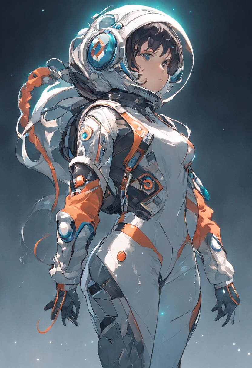 1_A man with glasses ((sports _ overalls)) , leotards, pajamas, space suit. Mandatory sporty style, three stripes on the sides, on the chest the emblem of the sports space team. Space, astronaut, sport, tester.
2_He wears an intricate hood stylized with octopus tentacles, (octopus in a spacesuit), wearing a futuristic space outfit, Venus squid astronaut, Cyborg octopus, Sci-fi costume, Biopunk costume, ((Futuristic sports tech clothes, Future jacket)), Wearing space overalls for sports, active work, competitions, olympic champion, intellectual, Futuristic biopunk wardrobe, Sci-fi suit, Clothes from the future, Technical suit, Octopus Super Nova.
3_High image quality, 4K | Ultra HD | Full HD, cinematic rendering, 3D visualization - a masterpiece, TOP computer graphics ART. High texture detail, fabric, material, nylon, nanofiber, thermal suit, texture, high quality, (shades of gray, with blue, white, inserts). Film grain, dust, and particles in the air.
4_ Background environment; spaceship cabin, sports equipment, cyberpunk, male style. Studio light, lateral, contrast cold shadows, and warm golden light. Behind the character is a large porthole with a view of infinite space, distant galaxies, the brilliance of stars, a hot star - a flaming ball, alien worlds, and extraterrestrial civilization.