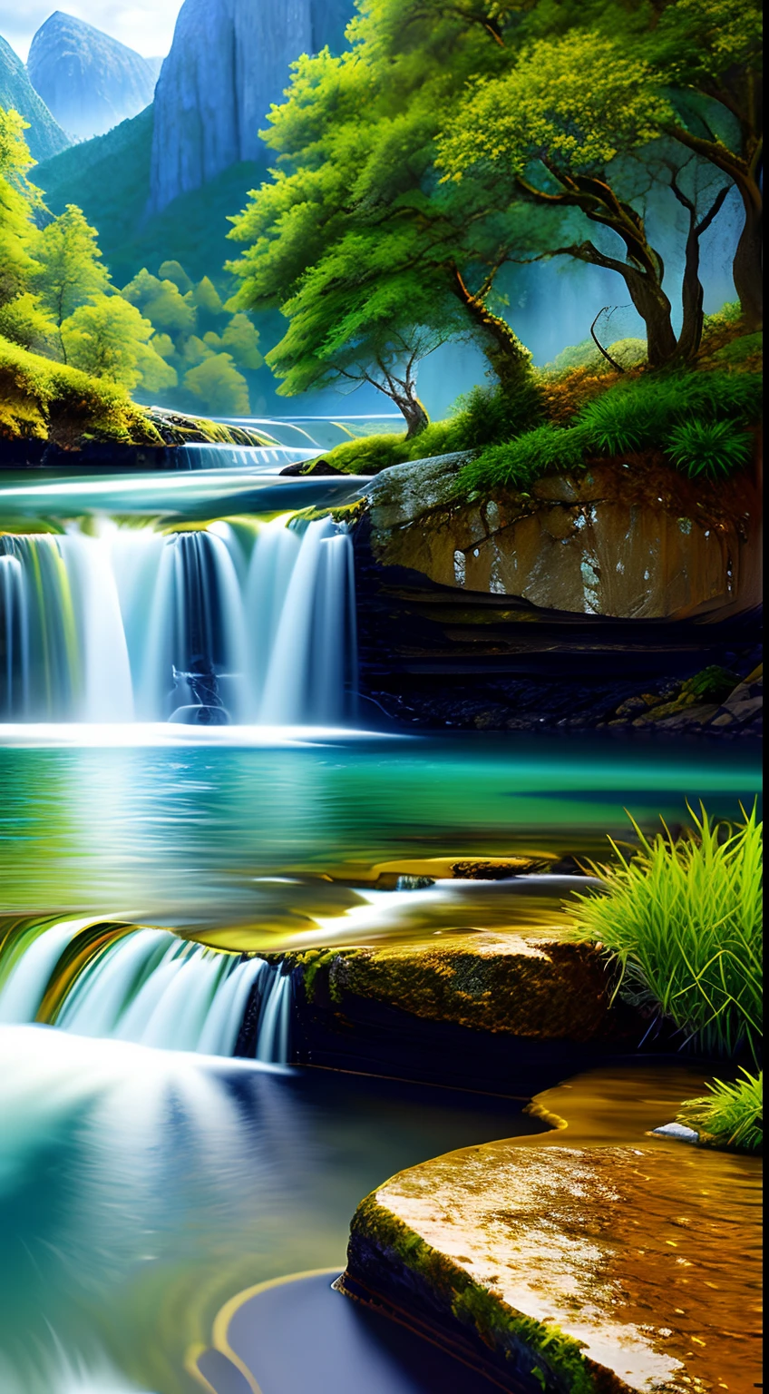 landscape, water (extremely detailed CG unity 8k wallpaper), the most beautiful artwork in the world, professional majestic oil painting, intricate, high detail, sharp focus, dramatic, photorealistic painting