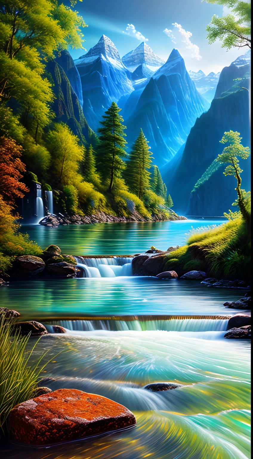 landscape, water (extremely detailed CG unity 8k wallpaper), the most beautiful artwork in the world, professional majestic oil painting, intricate, high detail, sharp focus, dramatic, photorealistic painting