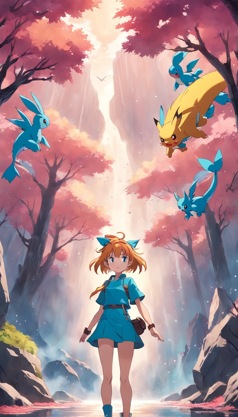 obra-prima, melhor qualidade, filme ainda, uma mulher linda, deslubrante, radiante, ( Pokémon's Misty Style) Faiscas,