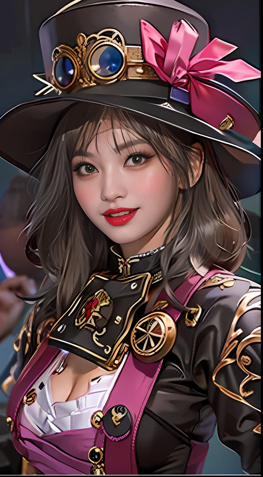 Lady of Alafed – Steampunk costume and hat pose, steampunk beautiful anime woman, a lady in a steampunk hat showing off her nails, in the style of tomàs barceló, fish-eye lens, happycore, culturally diverse elements, dark brown and magenta, dr. seuss, absinthe culture, by Yang J, guweiz on artstation pixiv, Stunning character art, cushart krenz key art feminine, fantasy outfit, guweiz on pixiv artstation, chengwei pan on artstation, style of wlop