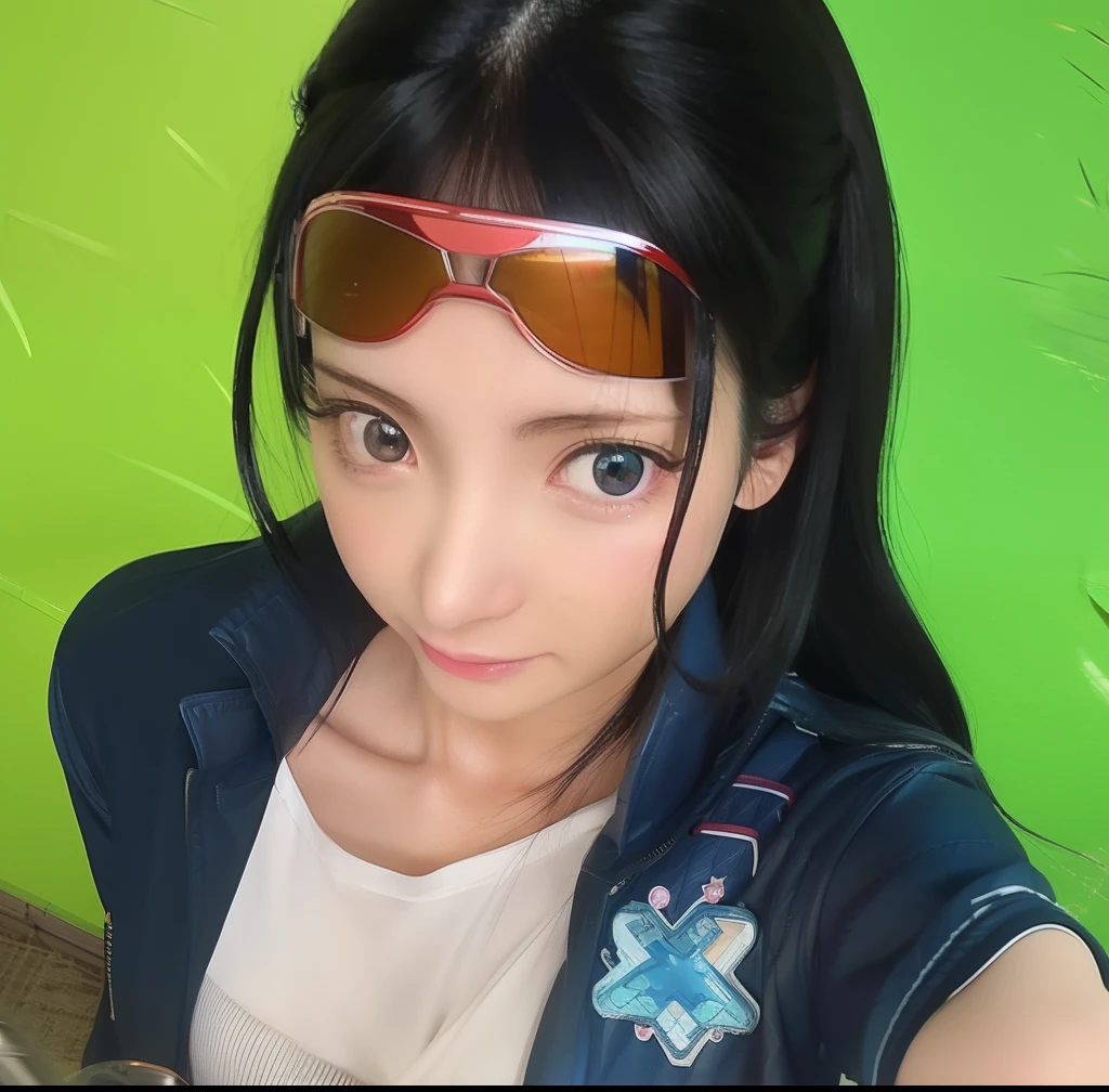 girl, nico robin, long hair, black hair, green eyes, blue jacket, anime, realistic anime, realistic anime 3 d style, realistic young anime girl, stunning anime face portrait, photorealistic anime, anime realism style, kawaii realistic portrait, realistic anime artstyle, beautiful anime portrait, realistic anime style at pixiv, realistic anime art style, hyper realistic anime, 3 d anime realistic, realistic, ultra detail