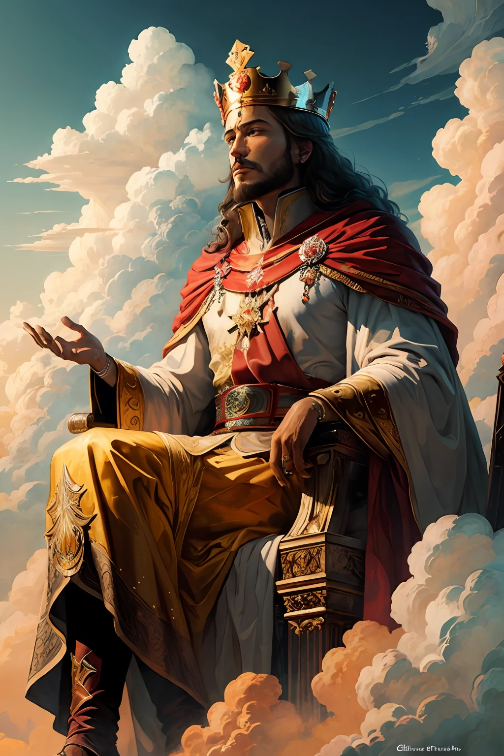 The king glorifies the king in the clouds