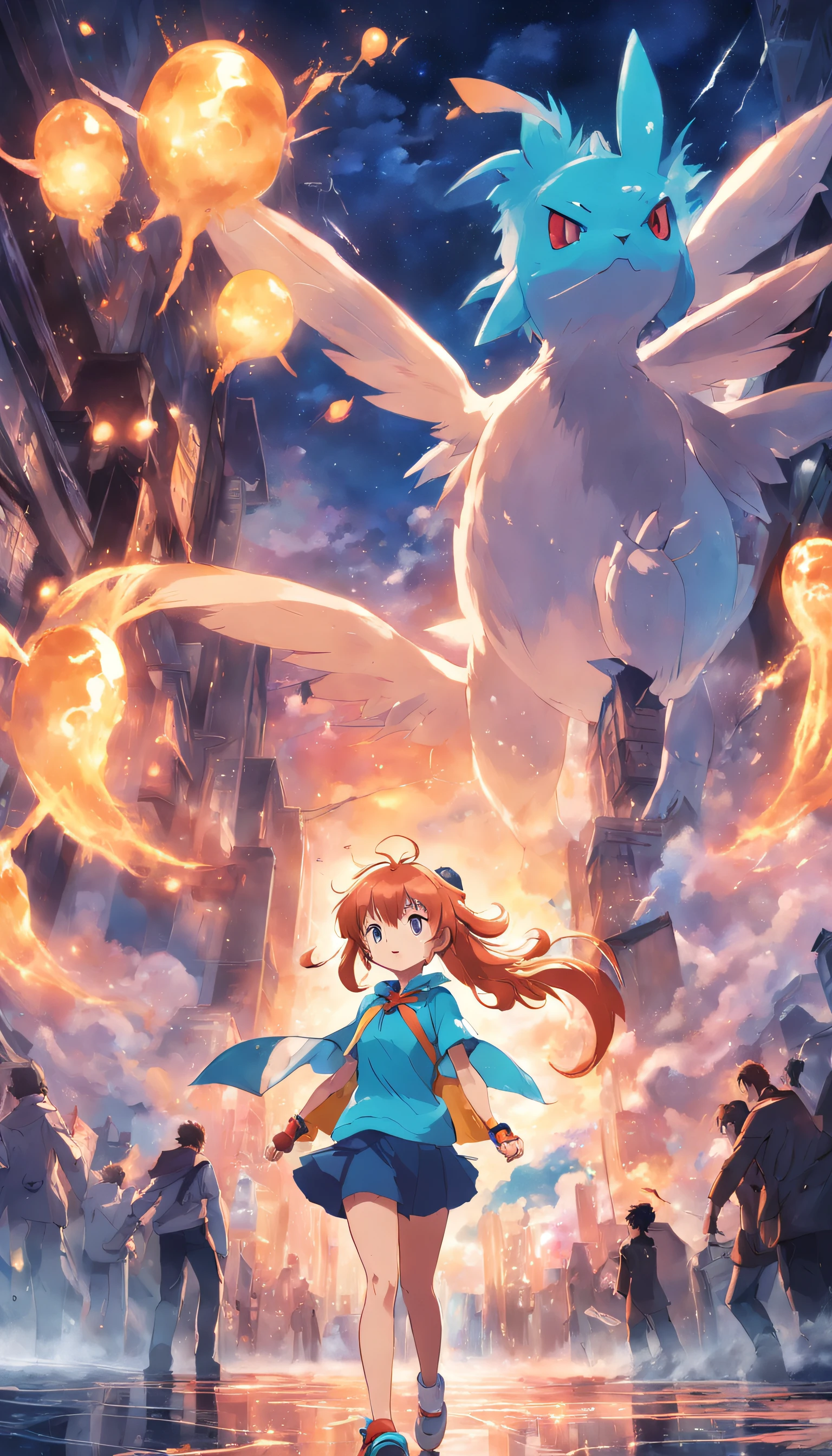 obra-prima, melhor qualidade, filme ainda, uma mulher linda, deslubrante, radiante, ( Pokémon's Misty Style) Faiscas,