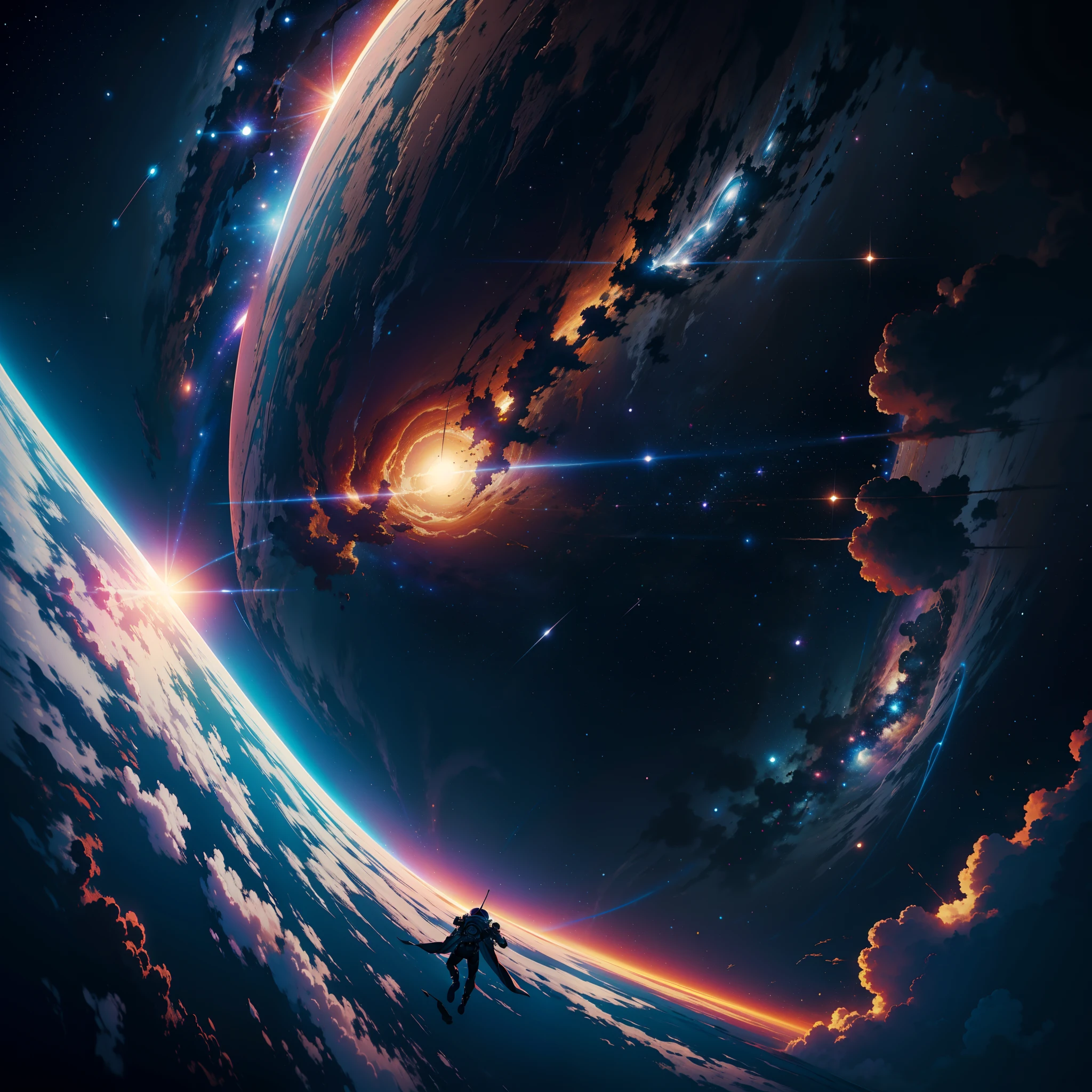 (extremamente detalhado, wallpaper em CG em 8k, obra-prima, melhor qualidade) buraco negro esferico, outer space