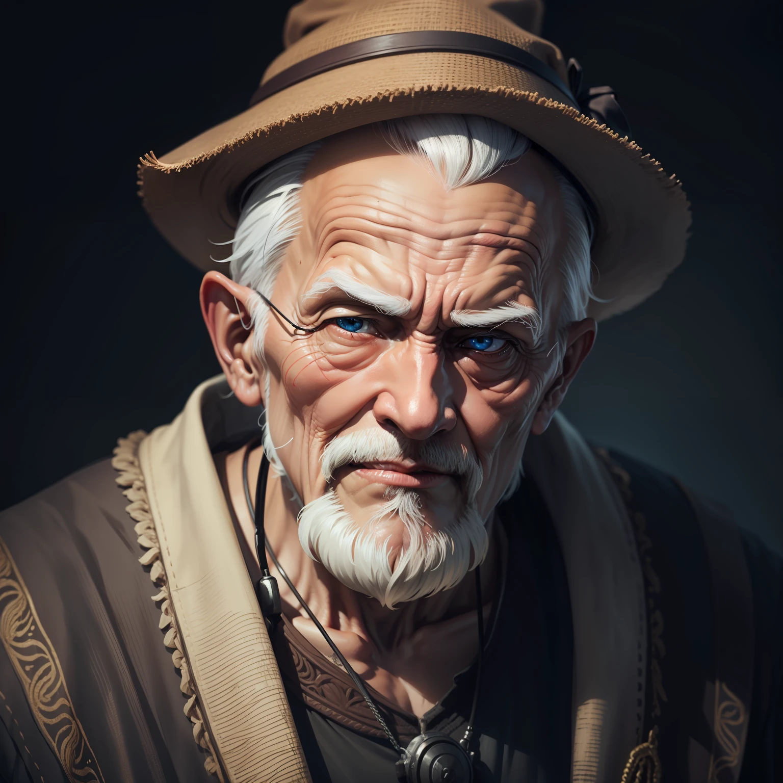 Wise old man,1080p dark background