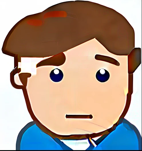 A man in a blue shirt and brown hair is looking at the camera, Avatar image, avatar for website, headshot profile picture, upper body avatar, Linus from LinustechTips, Simple cartoon style, drawn image, professional profile picture, your personal data avatar, tyler west, upper body 2d game avatar, Cartoon image, avatar with a blond hair, discord profile picture