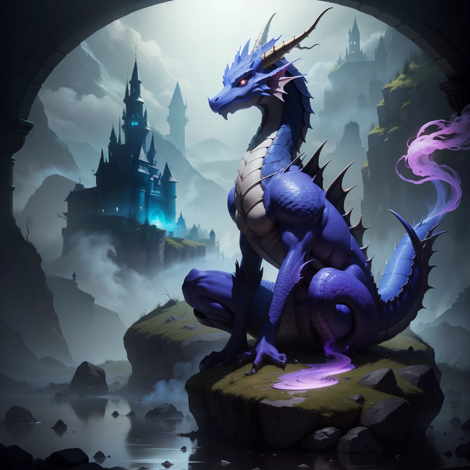 Fairytale dragon , Colour full smoke