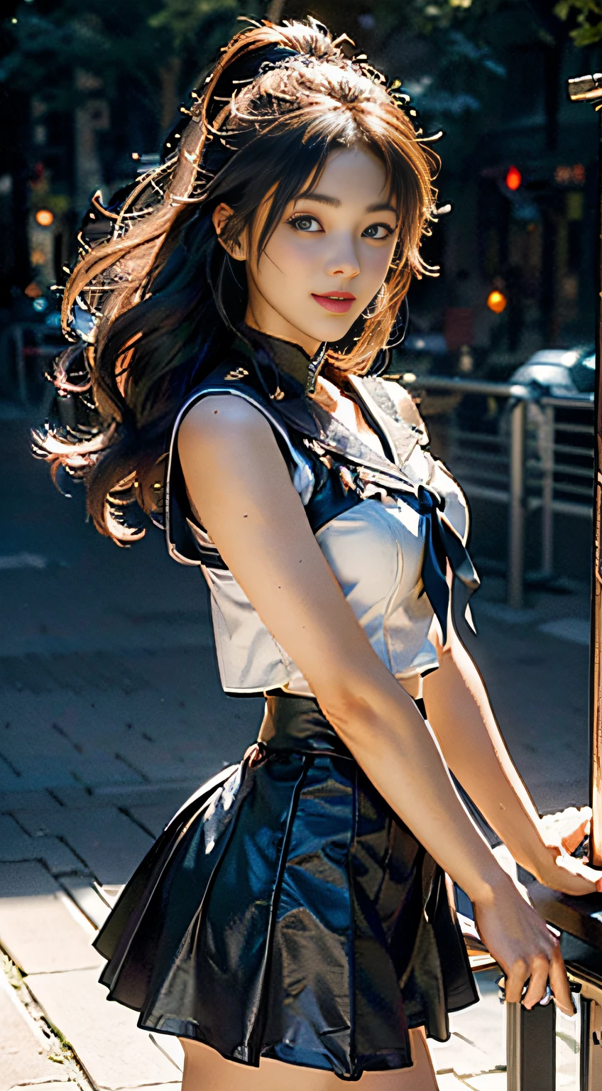 (Extreme Detail CG Unity 8K Wallpapers,tmasterpiece,Highest image quality),(Delicate light and shadow,The picture is highly dramatic,Cinematic lens effect), (the sailor moon:1.1),Charming smile,double tails, eBlue eyes,Golden hair, tight top,whitegloves, mini-skirts,dynamicposes),The background is the universe(Exceptional detail,The lighting effect is outstanding,Vista wide angle),(Excellent rendering,Enough to stand out from the crowd)