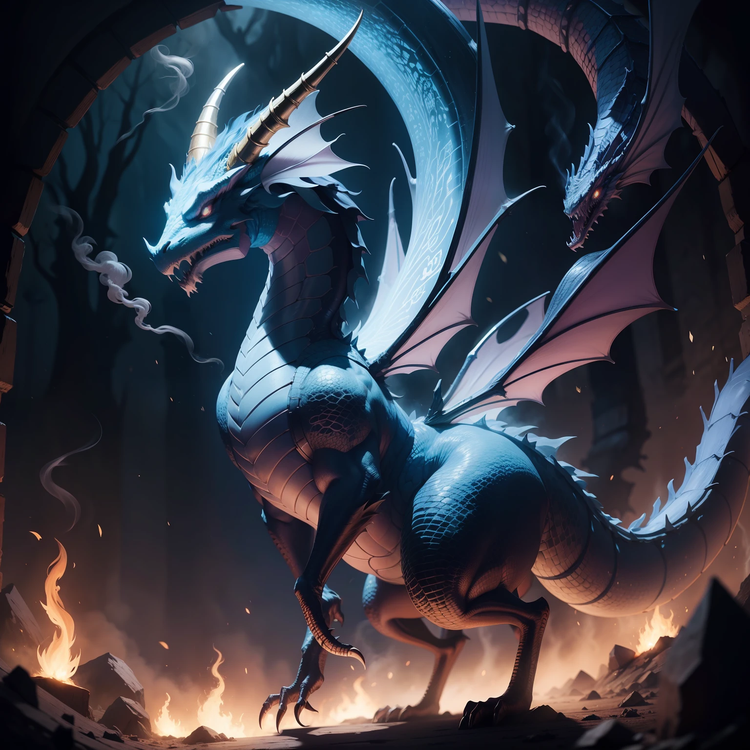 Fairytale dragon , Colour full smoke