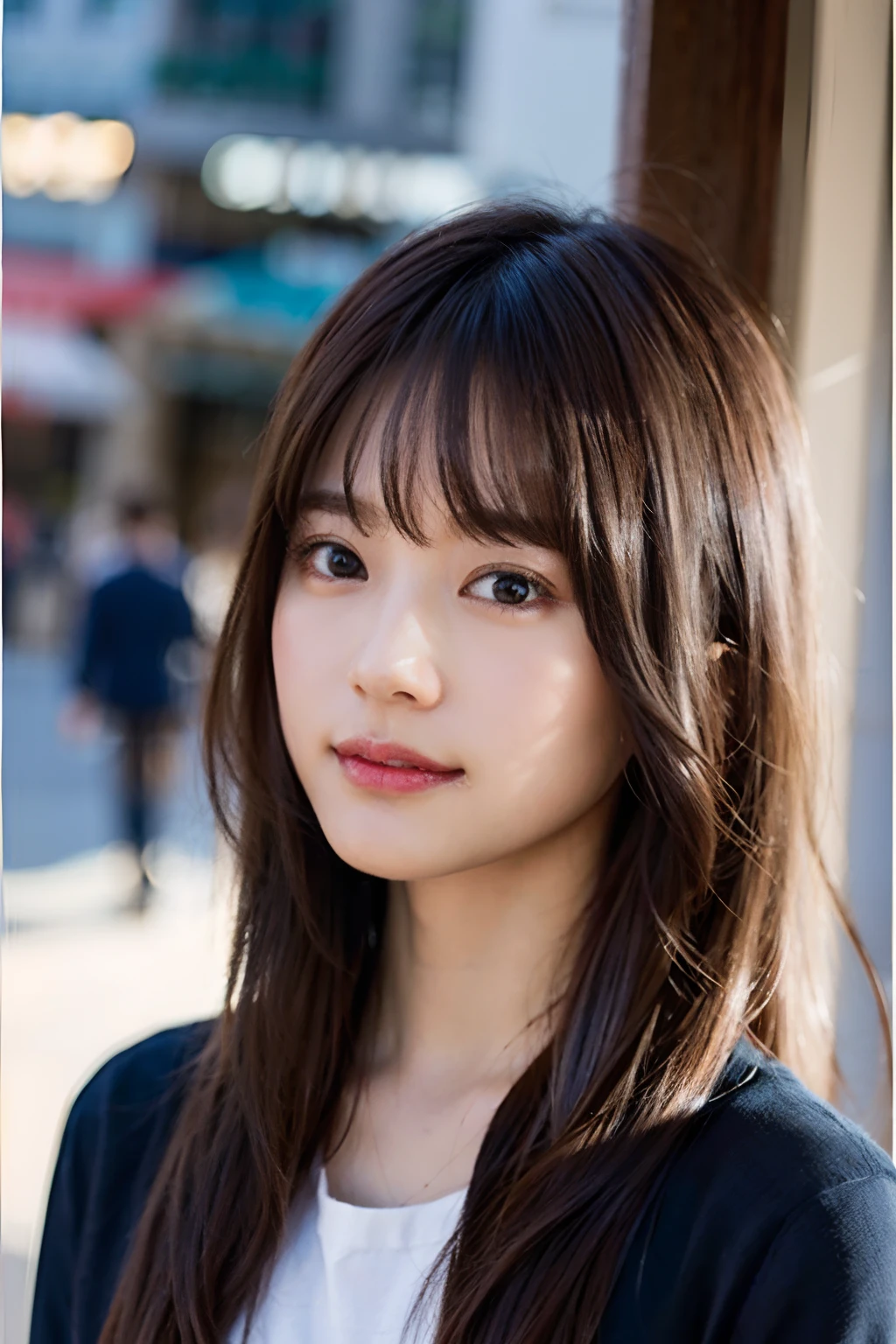 arafed asian woman with long hair and black shirt posing for a picture, chiho, 🤤 girl portrait, a young asian woman, young adorable korean face, young cute wan asian face, korean girl, portrait of female korean idol, young asian girl, detailed face of a asian girl, south east asian with round face, close up portrait photo