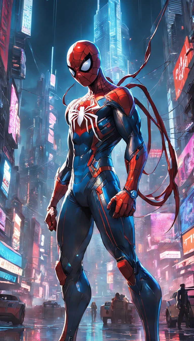 Get ready to witness the merging of the worlds of Spider-Man and Cyberpunk in one breathtaking image. Nesta obra-prima visual em 8K, You will be transported to a futuristic and dystopian environment, where the iconic Marvel hero gets a new look.
O Homem-Aranha surge em uma paisagem urbana imponente, dominated by gigantic skyscrapers and holographic advertisements that shine brightly. The neon lights reflect off his cybernetic armor, creating a striking contrast between the hero's characteristic red and blue and the oppressive darkness of the environment.
Seu traje, remodelado para se adequar ao estilo Cyberpunk, features metallic details and futuristic lines, combining functionality and futuristic aesthetics. The advanced fabric, adornado com circuitos luminosos, it seems to pulsate with electronic energy as Spider-Man prepares to face the challenges of this chaotic world.
The surrounding city is full of characteristic elements of the Cyberpunk style, como carros voadores, cyber implants, Drones and robots, Adding a unique and technological atmosphere to the image. The contrast between the grandeur of the buildings and the presence of Spider-Man in the midst of this dystopian landscape conveys a sense of solitary heroism and resilience against adversity.
A qualidade impressionante em 8K permite que cada detalhe seja visualizado com clareza e realismo, from the intricate webs cast by Spider-Man to every reflection and texture in the futuristic environment.
Get ready to marvel at this epic junction between the Spider-Man universe and the Cyberpunk aesthetic, in an image that will captivate your imagination and transport you to a world where action, a tecnologia e a aventura se unem em perfeita harmonia.