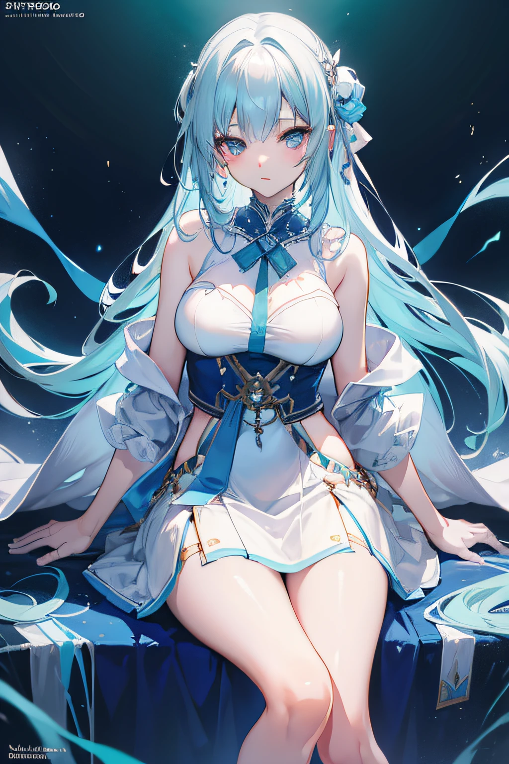 Extremely detailed CG unified 8K wallpaper, very fine 8KCG wallpaper, absurderes，Lori ，Best quality ，ultra - detailed ，Beautiful face  ，tmasterpiece、Head-to-waist display、A girl stands、top-quality(tmasterpiece), top-quality, 1girl in, lightblue hair、twosideup、Light blue ribbon、light blue  eyes、kawaii，Private areas are clearly visible，pantyless，There is no skirt on the lower body，There are no panties on the lower body，don't have clothes，The lower body has only the uterus，The lower body is naked and the uterus can be seen