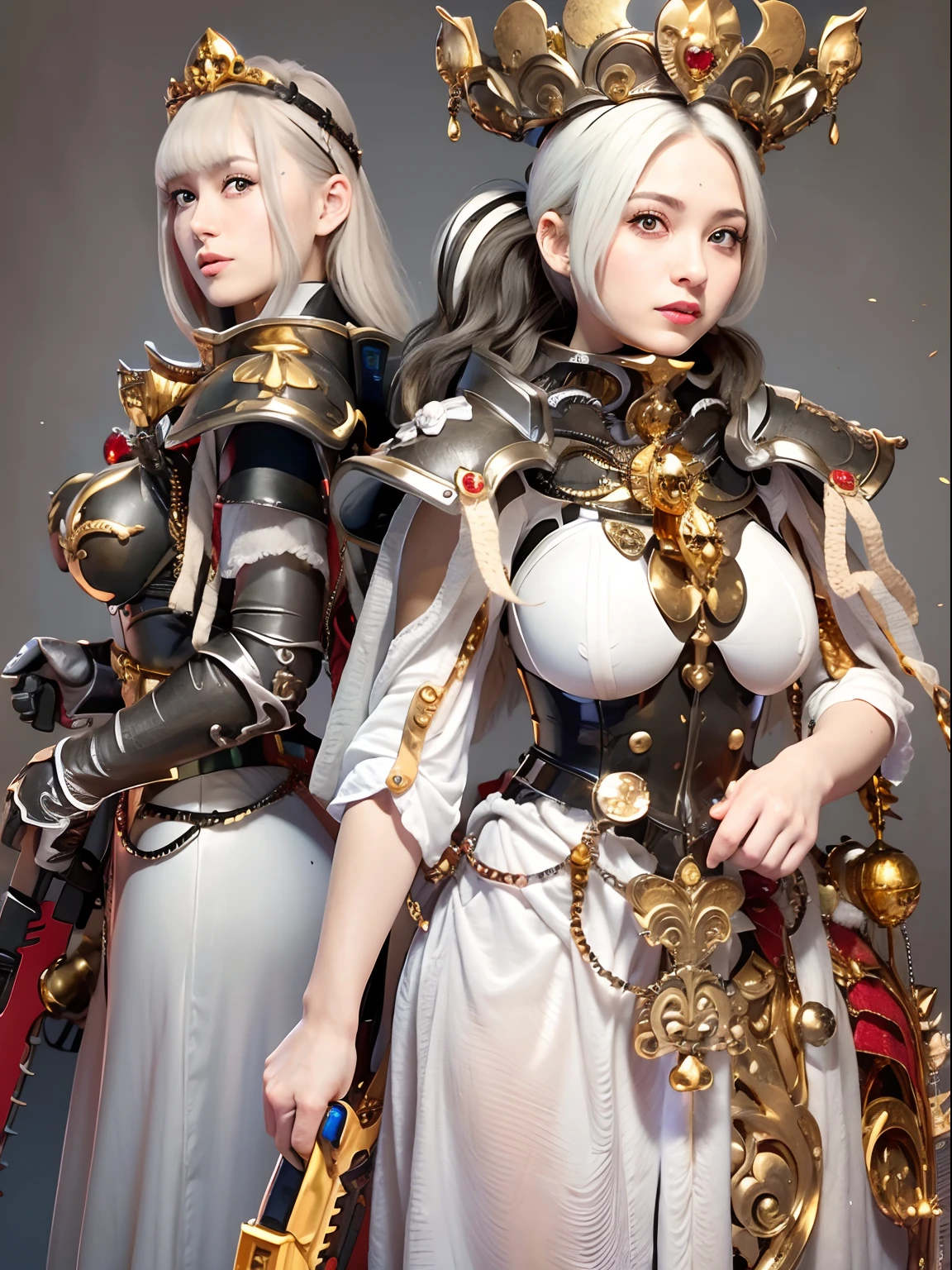 ((masterpiece:1.4)、(top-quality:1.4)、(reallistic:1.7))、Two pairs of sexy female space federal police、Yuri and Kay's sexy duo、Super sexy daughter、Super beautiful girl、2girls:1.4、Transparent clothing、Sexy costumes、Glossy luxury latex、Luxury Latex Bodysuit、By Luis Royo、age19、Super Ultra Ultra Bikini、Outstanding style、(Two legs are drawn correctly:1.7)、(Two arms are drawn correctly:1.7)、The limbs are anatomically correctly drawn:1.7、Slender Abs、(beauty legs:1.4)、beautiful countenance、kawaii faces、Beautiful udder、Beautiful ass、A detailed eye、beautidful eyes、Raw photo、red-lips、Red boots、a choker、a necklace、耳Nipple Ring、Fantasy of an ancient city、Ancient City Palace