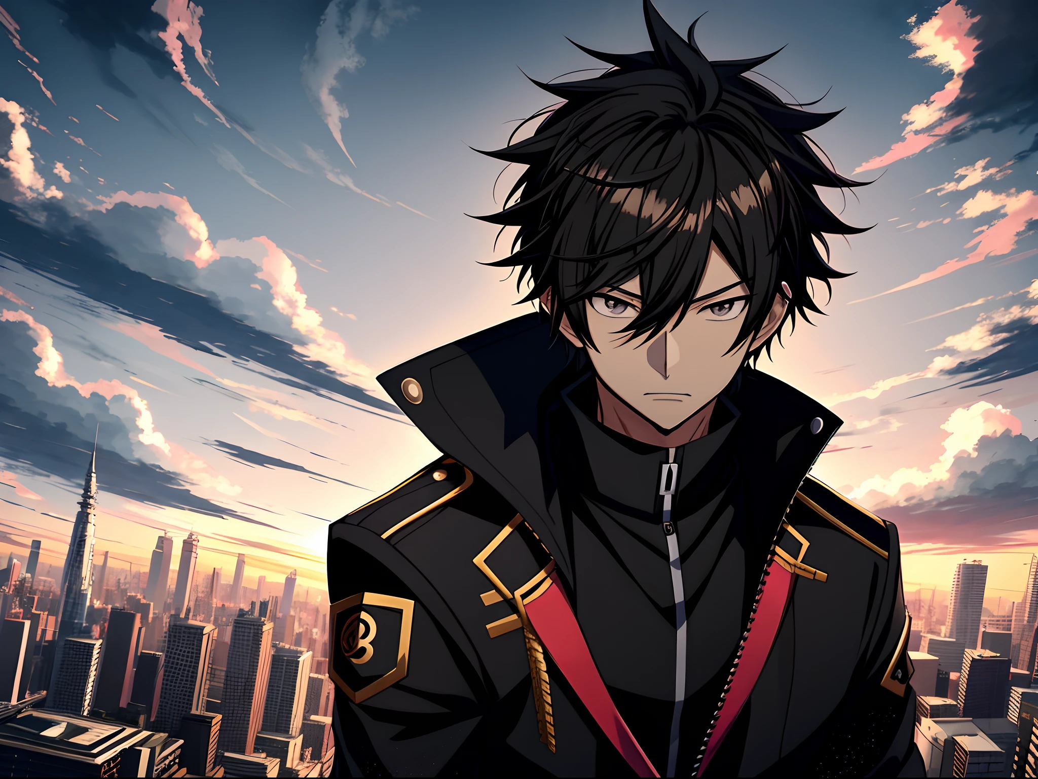 Anime man in a black coat,nigth, Black eyes,Black clouds,inspirado em Okumura Masanobu, Kazuto Okada。Badass anime 8 K, Anime handsome man, Anime portrait of a handsome man, anime concept hdr anime macmanus, Key anime art, male anime character