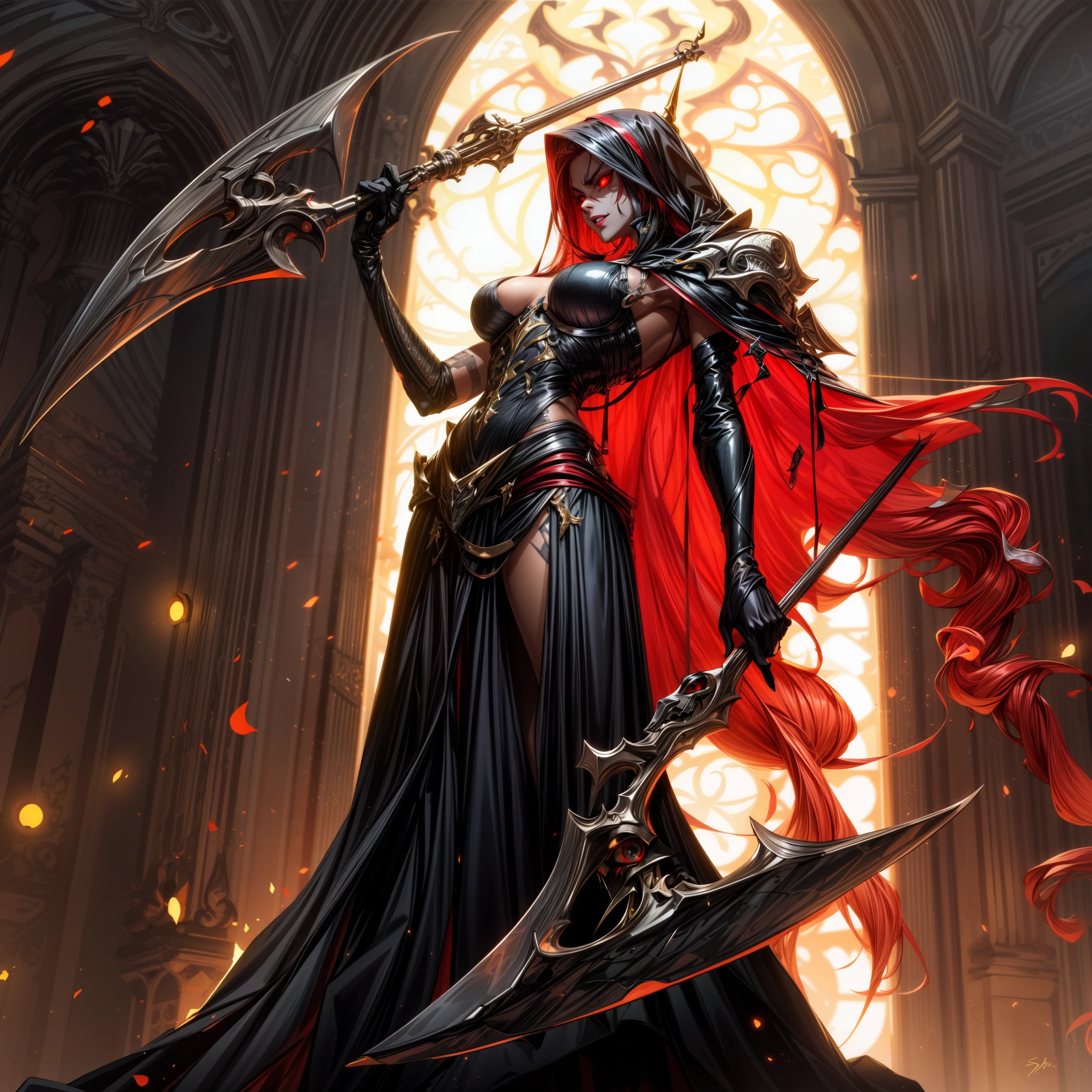 s the perfect face，realskin，Ray traching，Red eyes，glowing light eyes，evil，