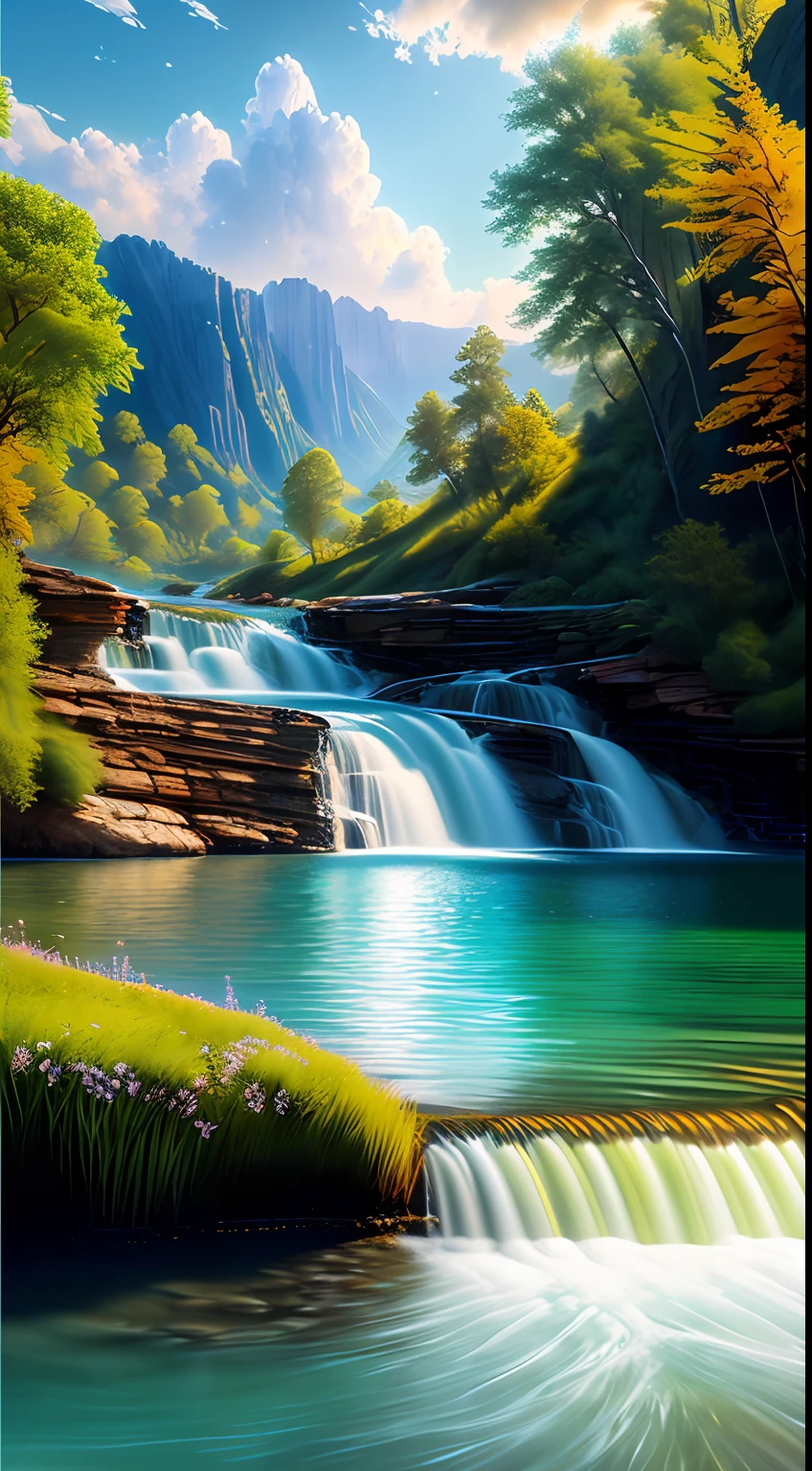 landscape, water (extremely detailed CG unity 8k wallpaper), the most beautiful artwork in the world, professional majestic oil painting, intricate, high detail, sharp focus, dramatic, photorealistic painting