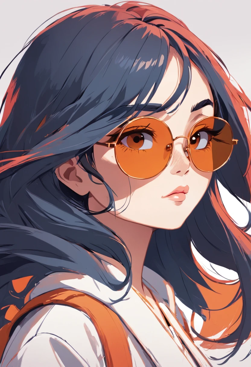 There's a woman with a pair of sunglasses on her face, in illustration style digital, estilo de arte impressionante, trending on artstration, Cartoon style illustration, fanart homem urbano, estilo de arte dos desenhos animados, stylized digital illustration, illustration art, arte dos desenhos animados, arte dos desenhos animados, pelo branco e pele escura, arte digital detalhada bonito, matte digital illustration, chiqueiro arte bonito