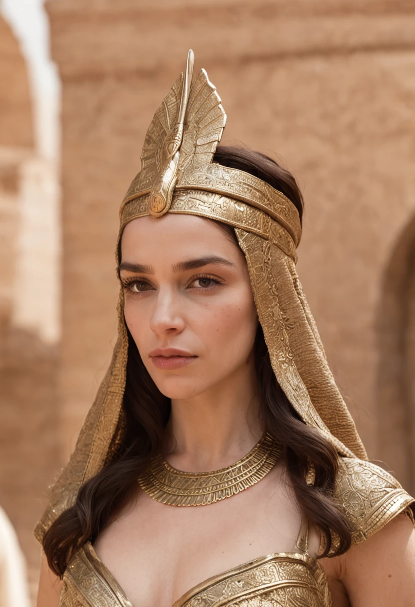 Realista，Emilia Clarke , girl，Antiguo Egipto，Disfraz estilo Cleopatra，Agrandamiento de los senos，Un sexy，Antecedentes Antiguo templo egipcio