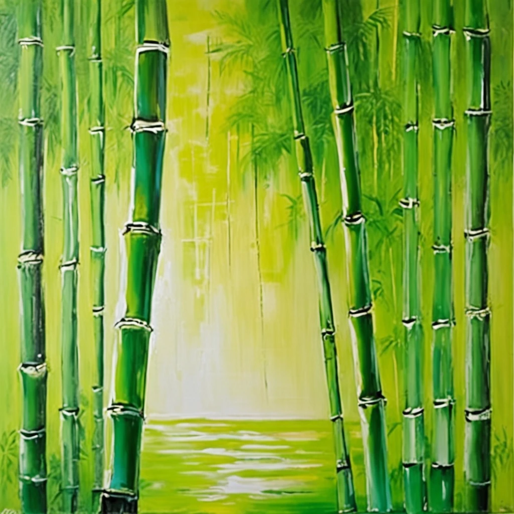 Light green bamboo forest,in the early morning,no sun
